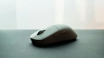Example of a solid shell gaming mouse showing a traditional design