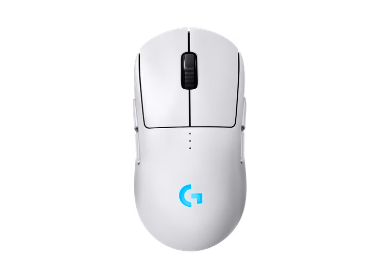 Logitech PRO 2 LIGHTSPEED mouse in White, top view