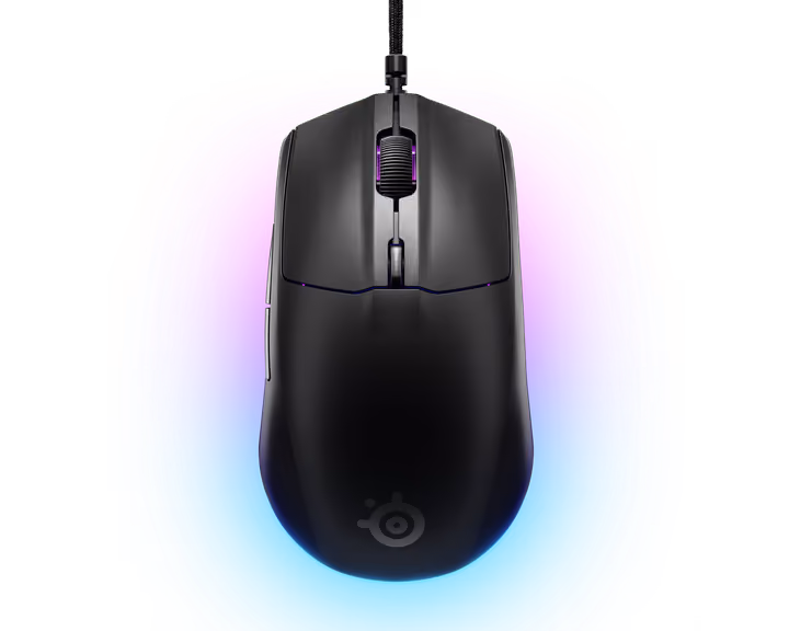 SteelSeries Rival 3 Gen-2 mouse in Black, top view