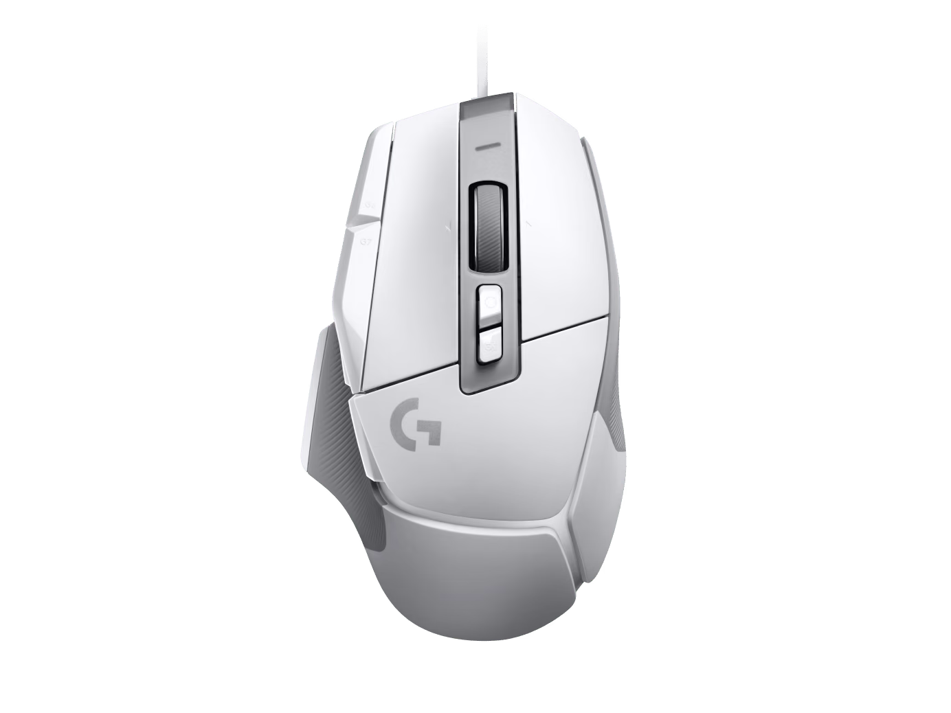Logitech G502 X mouse in White, top view