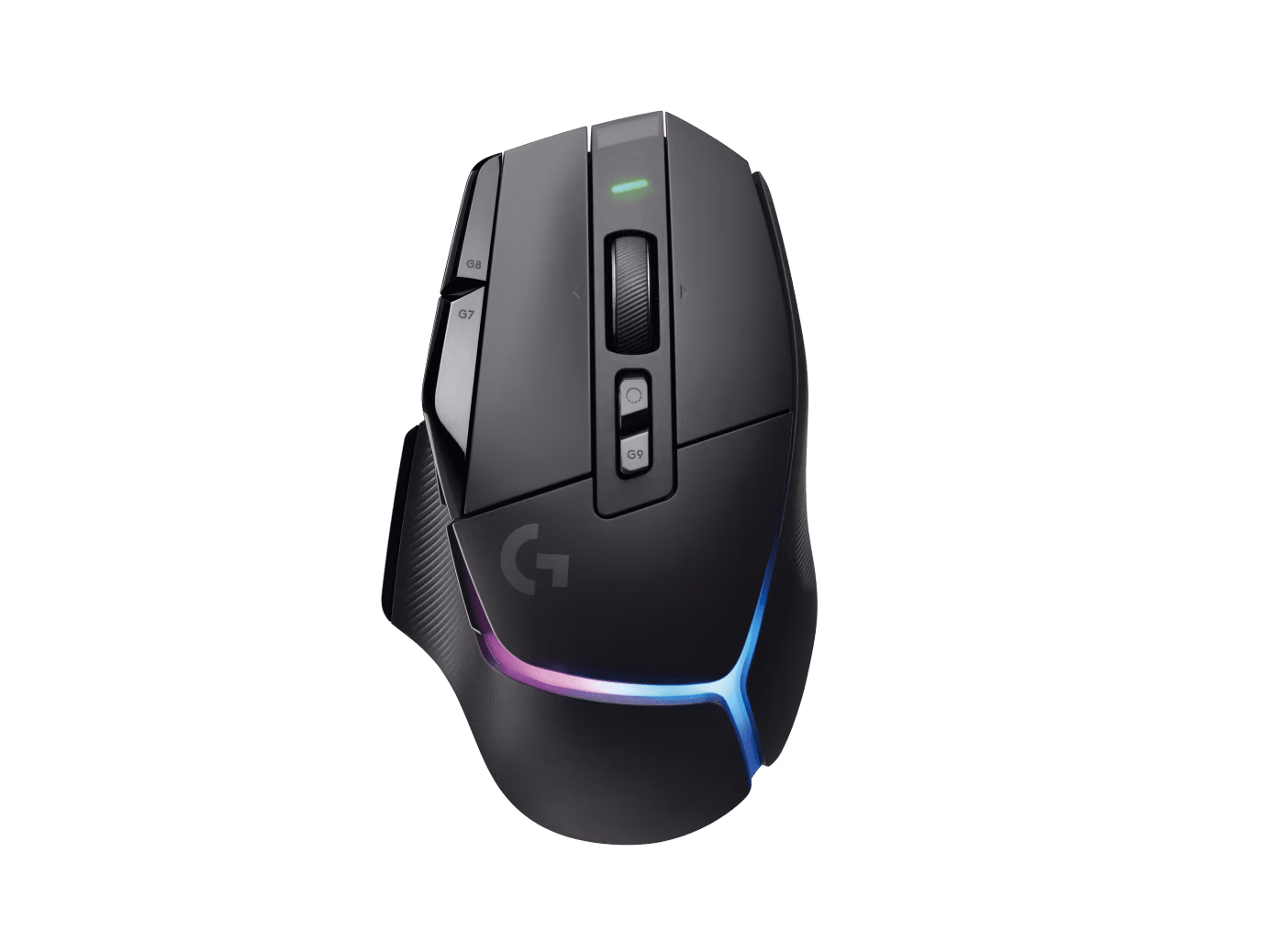 Logitech G502 X PLUS mouse in Black, top view
