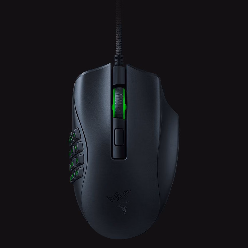 Razer Naga X mouse in Black, top view