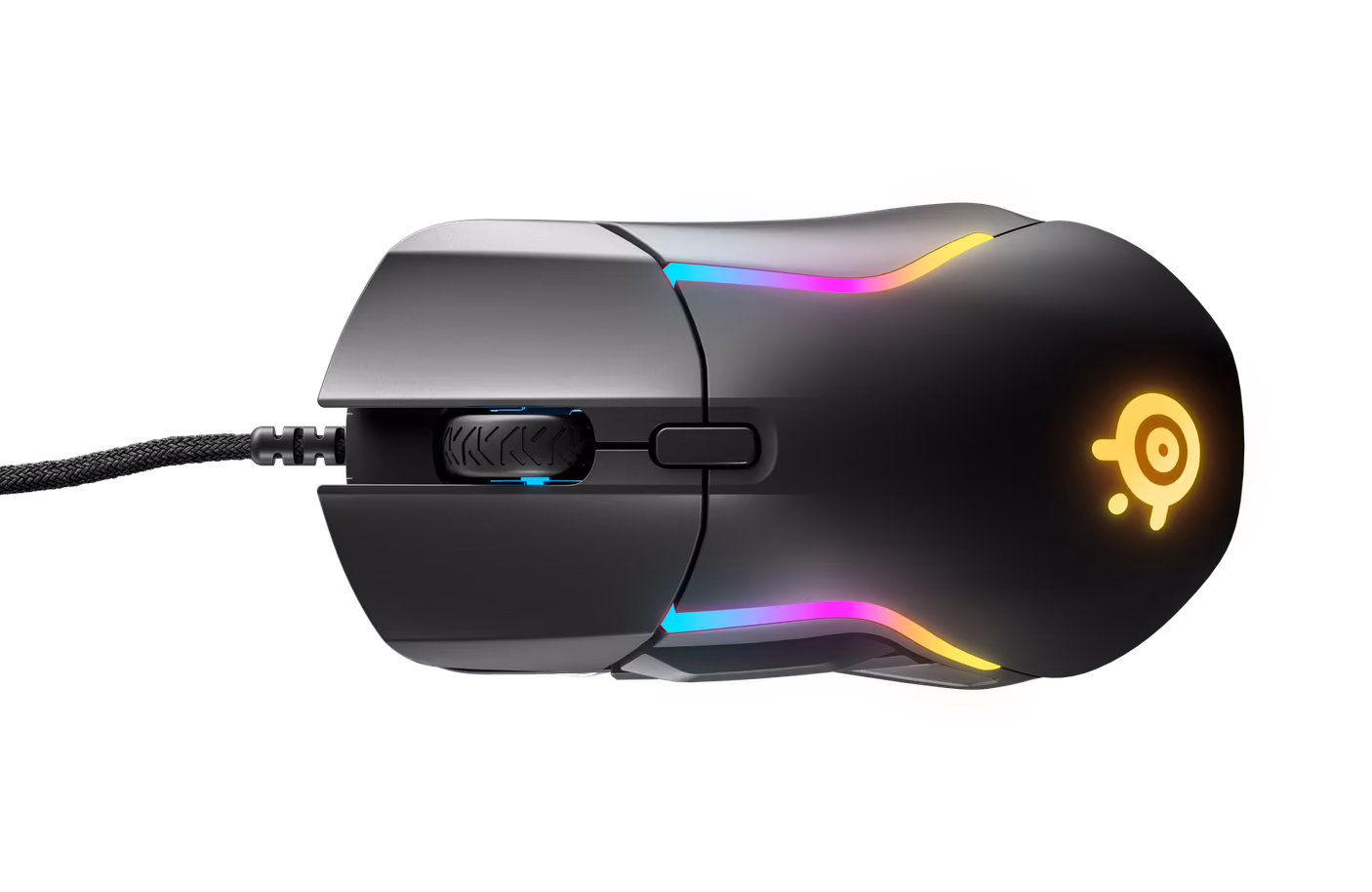 SteelSeries Rival 5 mouse in Black, top view