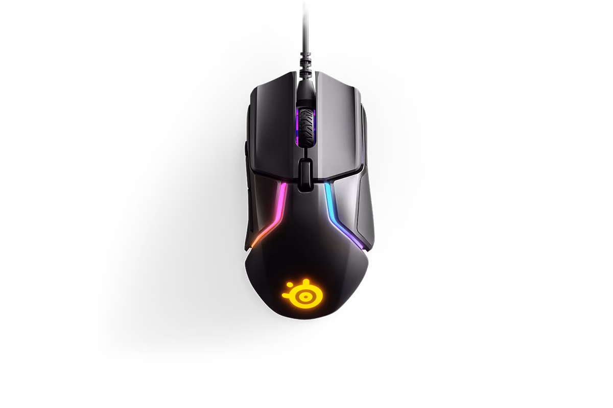 SteelSeries Rival 600 mouse in Black, top view