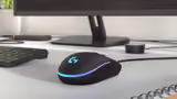 Logitech G203 LIGHTSYNC mouse in Black, back view