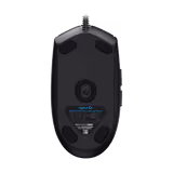 Logitech G203 LIGHTSYNC mouse in Black, underside