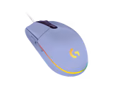 Logitech G203 LIGHTSYNC mouse in Purple, back view