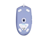 Logitech G203 LIGHTSYNC mouse in Purple, underside