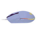Logitech G203 LIGHTSYNC mouse in Purple, left side