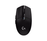 Logitech G305 LIGHTSPEED mouse in Black, top view
