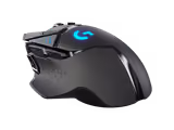 Logitech G502 LIGHTSPEED mouse in Black, back view