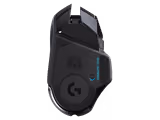 Logitech G502 LIGHTSPEED mouse in Black, underside