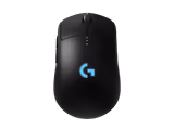 Logitech PRO mouse in Black, back view