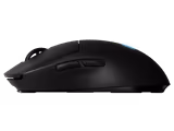 Logitech PRO mouse in Black, left side