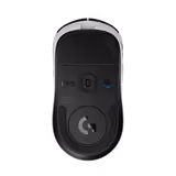 Logitech PRO X2 SUPERSTRIKE mouse in Black & White, underside