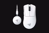 Razer DeathAdder V4 Pro mouse in White, top view