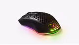 SteelSeries Aerox 3 Wireless 2022 Edition mouse in Black, back view