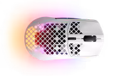 SteelSeries Aerox 3 Wireless 2022 Edition mouse in White, top view