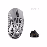 WLMOUSE Beast X Pro mouse in Silver, left side